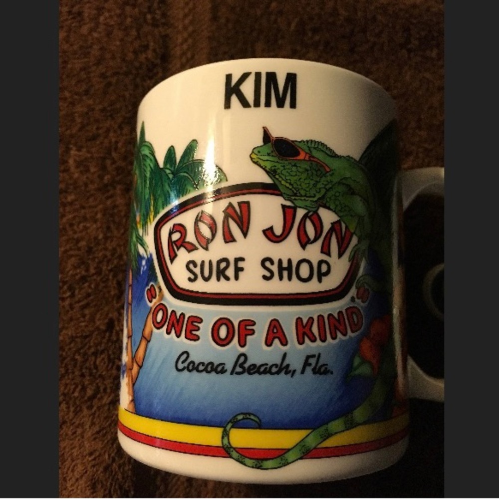 Name Kim Ron Jon Surf Shop Cup Coffee Cocoa Beach Florida Mug One Of A Kind